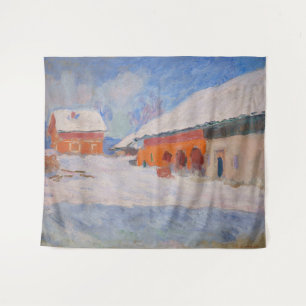 Tapiz Claude Monet - Noruega, casas rojas en Bjornegaard