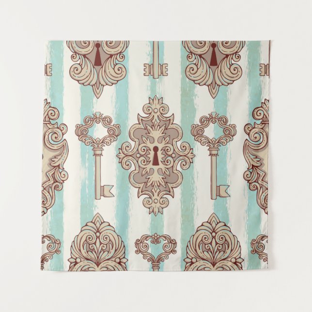 Tapiz Claves de época, cerraduras: patrón de mano libre. (Anverso)