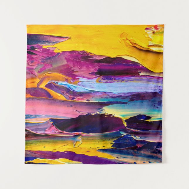 Tapiz Closeup view of an palette knife oil painting. Abs (Anverso)