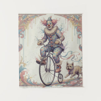 Tapiz Clown on a bike Tapestry
