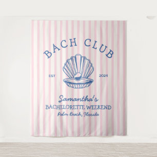 Tapiz Club de bach rosa azul Coastal Bachelorette Party