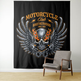 Tapiz Club de motocicletas Skull and Flames Brotherhood