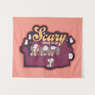 Tapiz Club de Películas de Terror de Peanuts en el Sofá 