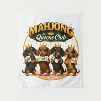 Tapiz Club de Reinas de Mahjong Perritos Dachshund Lindo