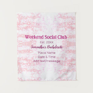 Tapiz club social del fin de semana rosa brillo despedid