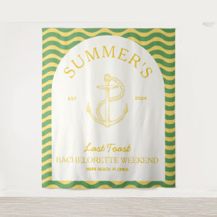 Tapiz Coastal Moderno Tropical Retro Bachelorette amaril