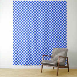 Tapiz Cobalt and cream checkerboard pattern