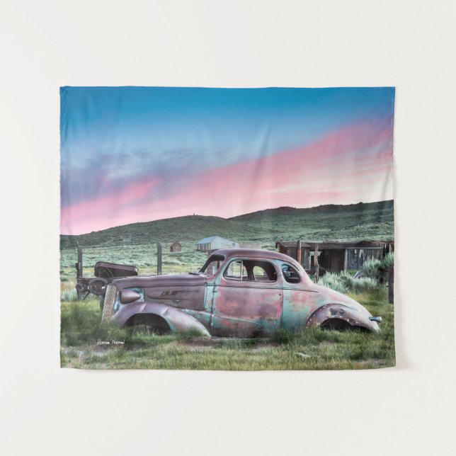Tapiz Coche abandonado pueblo fantasma de Bodie en la (Anverso (horizontal))