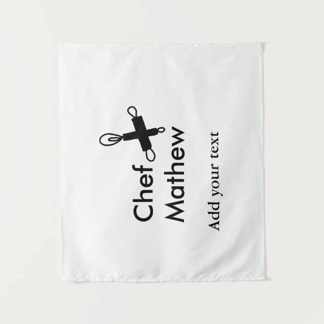 Tapiz Cocina del chef añada nombre de texto hombres pana (Anverso)