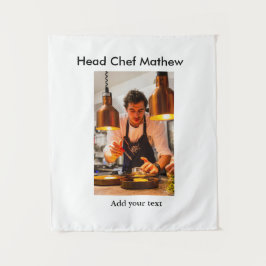 Tapiz Cocina del chef añada nombre de texto hombres pana