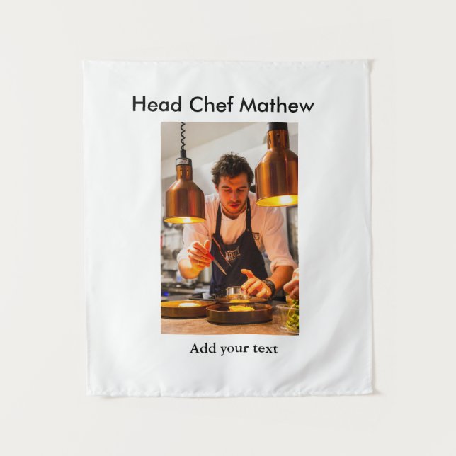 Tapiz Cocina del chef añada nombre de texto hombres pana (Anverso)