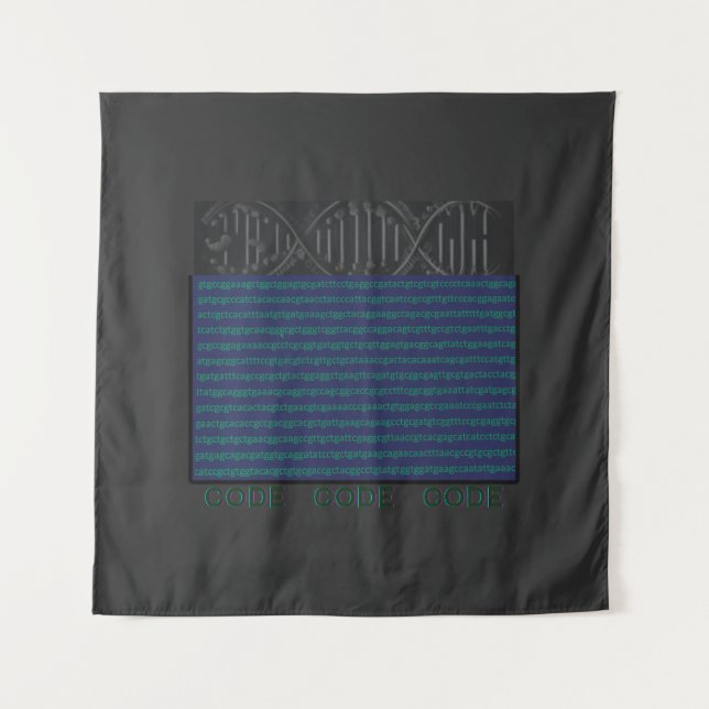 Tapiz código dna, ingeniería genética, dna helix (Anverso)