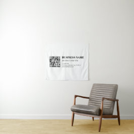Tapiz Código QR comercial y texto retro-moderno editable