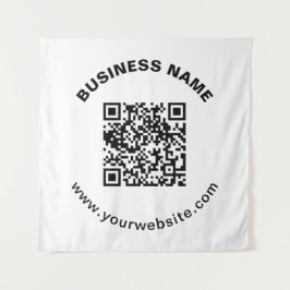 Tapiz Código QR con nombre de empresa en negrita y texto