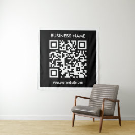 Tapiz Código QR editable (generado al instante) | Negro