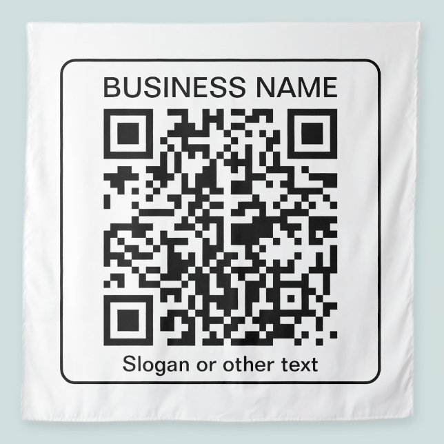 Tapiz Código QR escaneable editable + su nombre comercia (Subido por el creador)