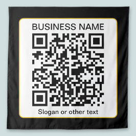 Tapiz Código QR escaneable editable + su nombre comercia