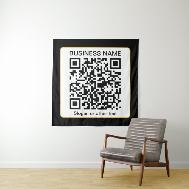 Tapiz Código QR escaneable editable + su nombre comercia (In situ)