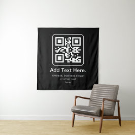 Tapiz Código QR escaneable moderno | Blanco, negro y gri