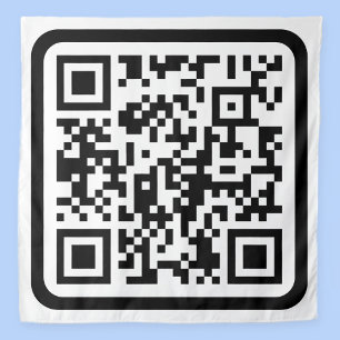 Tapiz Código QR moderno editable Negro Blanco o cualqu