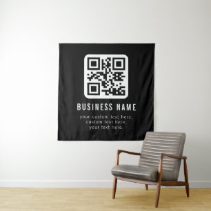 Tapiz Código QR personalizable y diseño de texto editabl