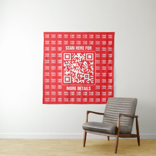 Tapiz Código QR promocional (editable) con patrón de log