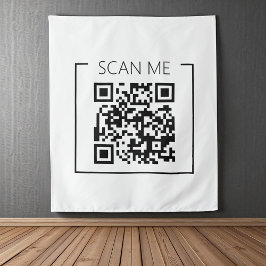Tapiz Código QR Scan Me Minimalista Empresarial 