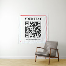 Código QR simple en blanco y negro con borde rojo