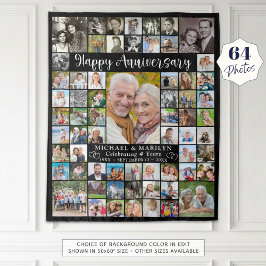 Tapiz Colage de Fotos del 64 Aniversario Tu Color