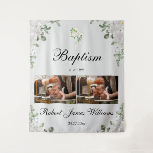 Tapiz Colage de Fotos Personalizado para Bautizo Telón d