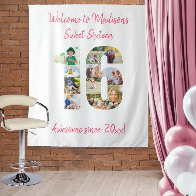 Tapiz Colaje de fotos de la fiesta de 16 cumpleaños con  (Subido por el creador)