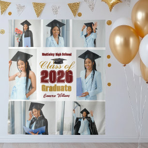 Tapiz Colaje de fotos de la fiesta de graduación de oro