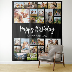 Tapiz Colaje de Fotos Personalizado Cumpleaños 24