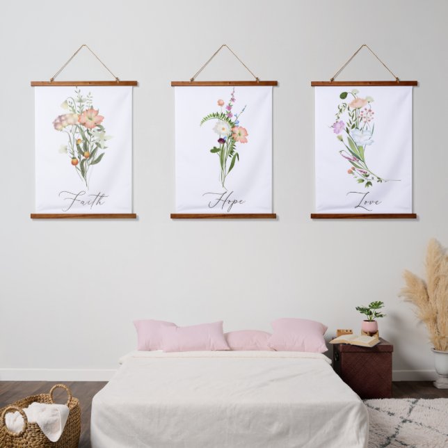 Tapiz colgante de flores silvestres fe (Dormitorio)