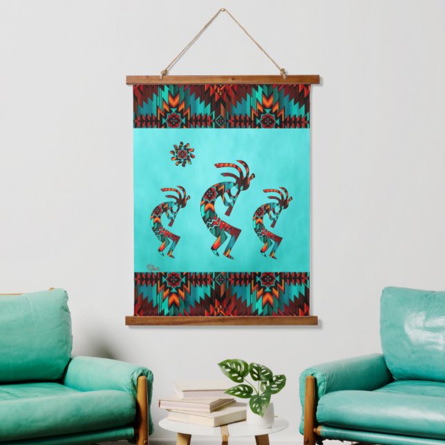 Tapiz colgante de Kokopelli del suroeste (Sala de estar)