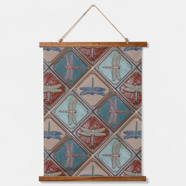 Tapiz colgante de pared con mosaicos de libélula (Anverso)