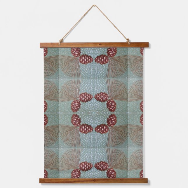 Tapiz colgante de pared con pineconas Ponderosa (Anverso)