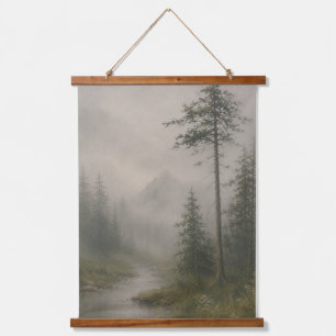 Tapiz colgante de pared de paisaje brumoso y tempe