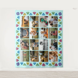 Tapiz Colgante de pared jumbo de diamante con collage de