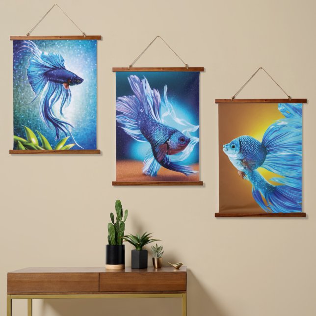 Tapiz colgante de peces siameses (Asimétrico)