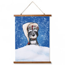 Tapiz colgante KiniArt Winter Schnauzer