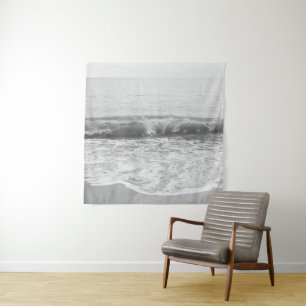 Tapiz Colias del océano Atlántico blanco y negro 1