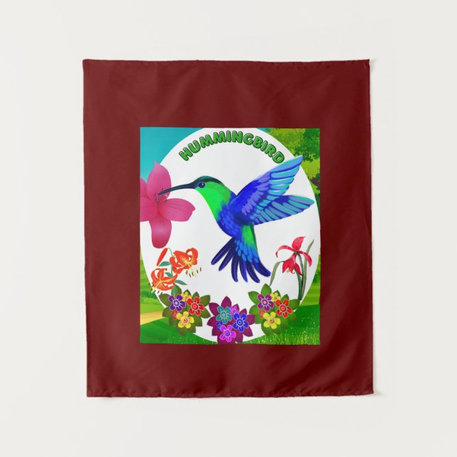 Tapiz Colibrí en medio de la belleza de la naturaleza, a (Anverso)