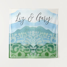 Tapiz Colinas acuáticas Fondo Boda BBQ