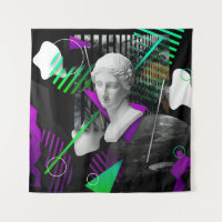 Collage de arte contemporáneo con estatua de la ca
