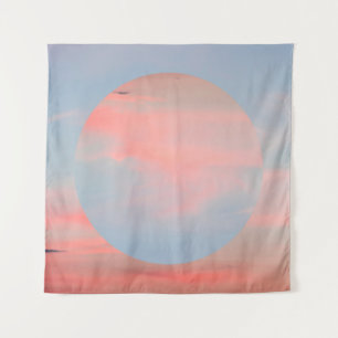 Tapiz Collage de arte estético con hermoso atardecer cie