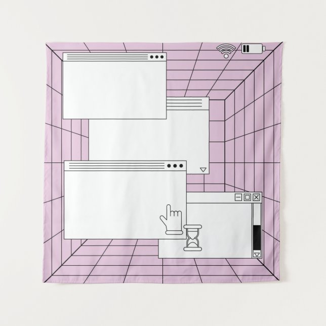 Tapiz Collage de elementos de interfaz de usuario. Cyber (Anverso)