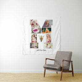 Tapiz Collage de fotos con letra M en blanco y negro