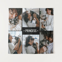 Tapiz Collage de fotos de gato monogramado