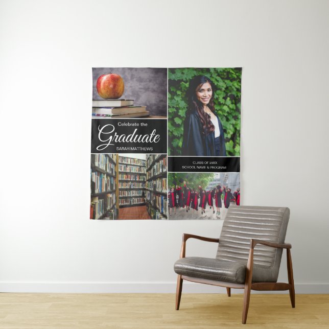 Tapiz Collage de fotos de graduación de escuela secundar (In situ)